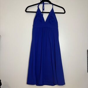 Susana Monaco Blue Halter Dress Sleeveless Casual Cocktail Party Women's